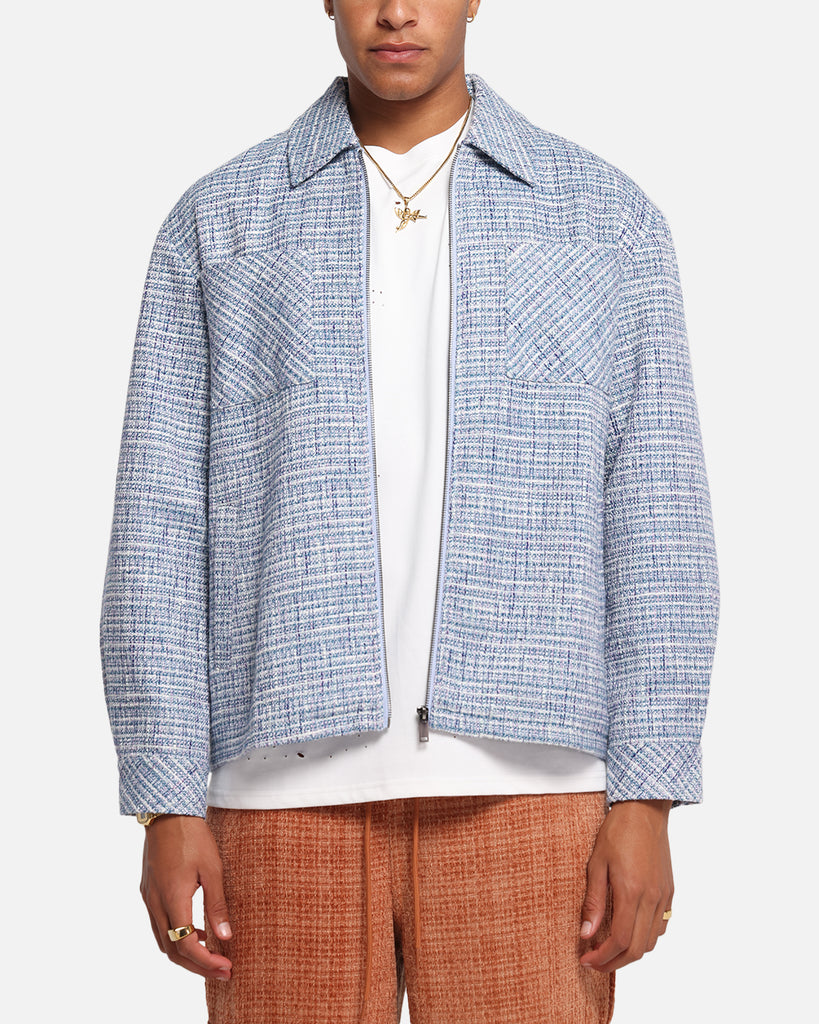 XXIII Boucle Tweed Zip Jacket Teal/Blue/Purple | Culture Kings US