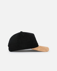New Era San Diego Padres 'Corduroy Suede' Pre-Curved Golfer Snapback Washed Black