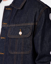 MNML Raw Skeleton Trucker Jacket Rinse Indigo