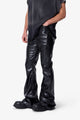 MNML Super Stacked Leather Pants Black