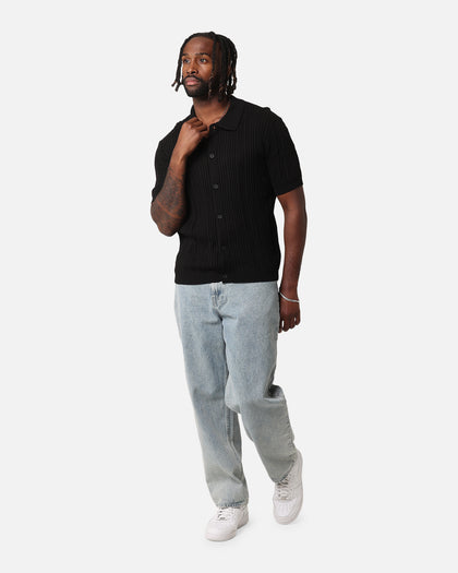 XXIII Elliot Knit Button Up Shirt Black
