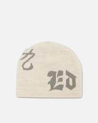 Ed Hardy Death Before Dishonor Beanie Off White