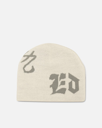 Ed Hardy Death Before Dishonor Beanie Off White