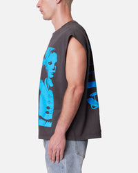 MNML Distressed Sleeveless Tank Washed Black