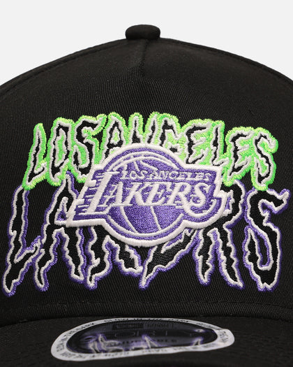 New Era Los Angeles Lakers 'Spooky Script' 9FORTY A-Frame Snapback Black/Green/Purple