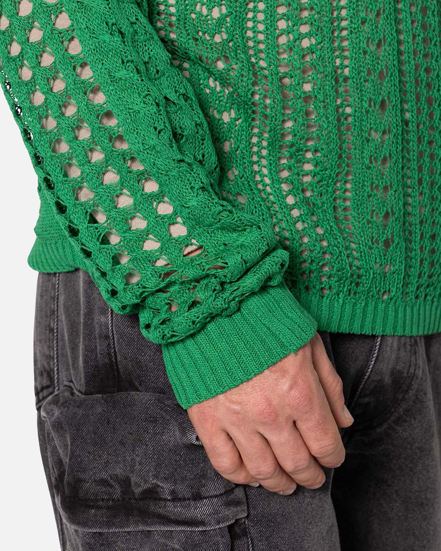 MNML Crochet Knit Sweater Green | Culture Kings US