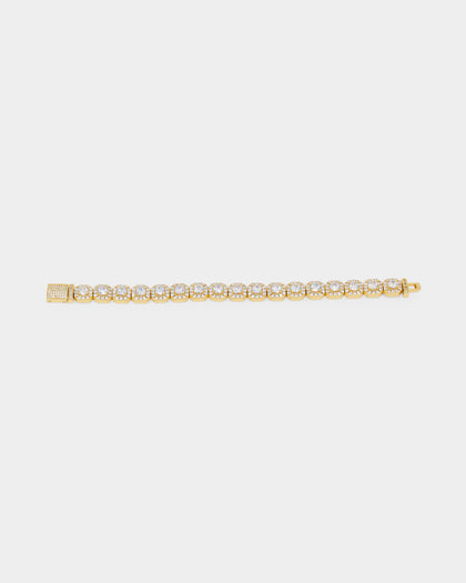 NXS Clustered Tennis Bracelet Iced Gold