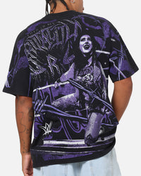 73Studio X WWE Rhea Ripley All Over Print T-Shirt Black Wash