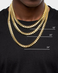 House Of Auric Cuban Link 10mm 18" Chain 18K Gold Vermeil
