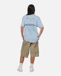 Majestic Athletic Argentina Halftone Crest T-Shirt Argentina Blue