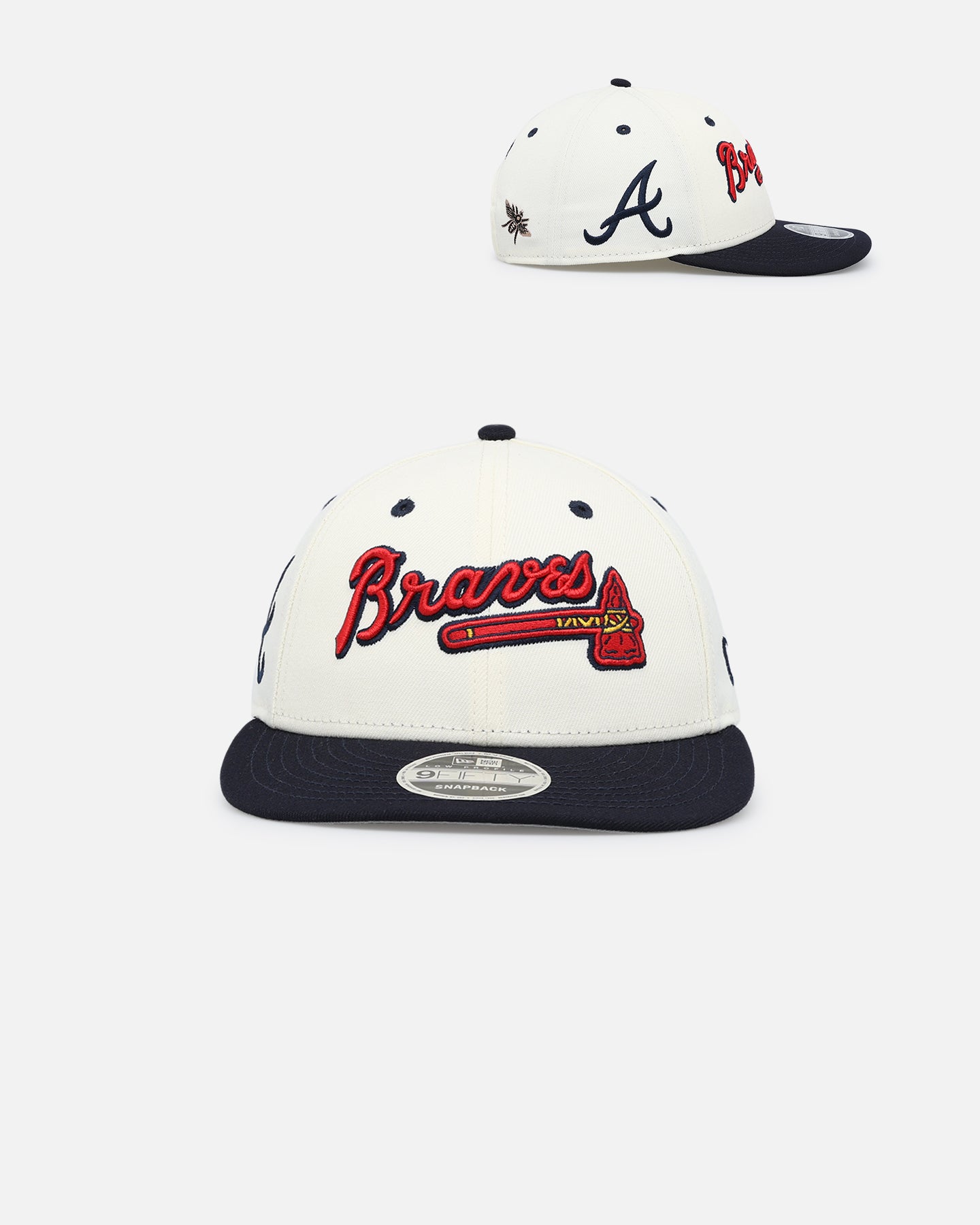 New Era X Felt Atlanta Braves 9FIFTY Snapback Chrome White