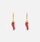 Saint Morta Chilli Hoop Earrings Gold/Red