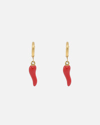 Saint Morta Chilli Hoop Earrings Gold/Red