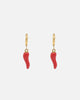 Saint Morta Chilli Hoop Earrings Gold/Red