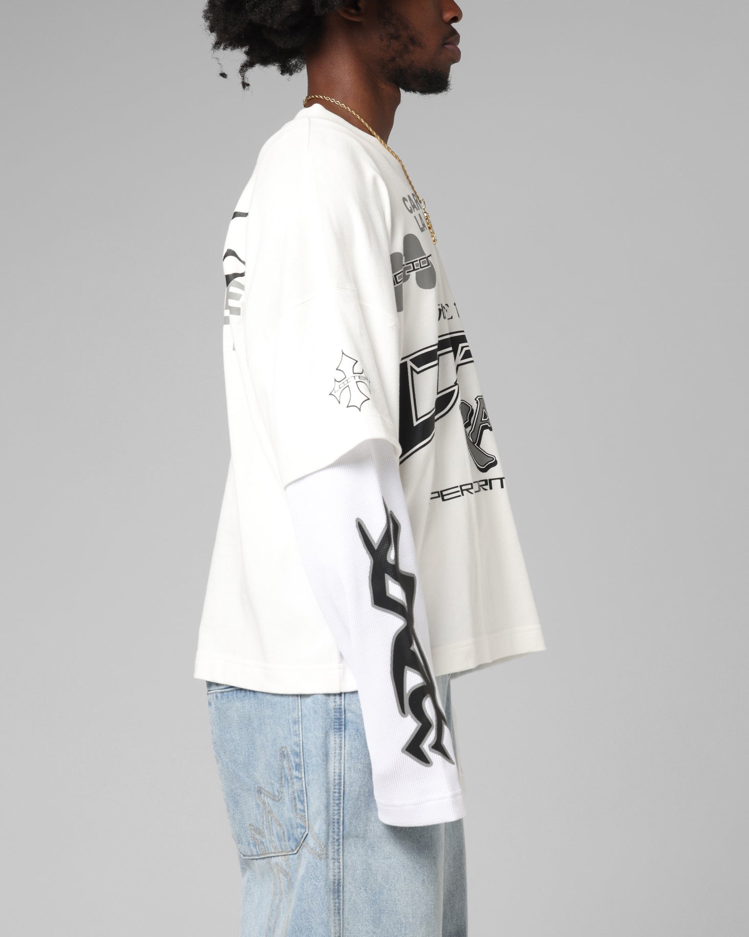 Loiter Performance Layered Long Sleeve T-Shirt Off White | Culture