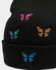 Goat Crew Unisex Multi-coloured Butterfly Beanie Black