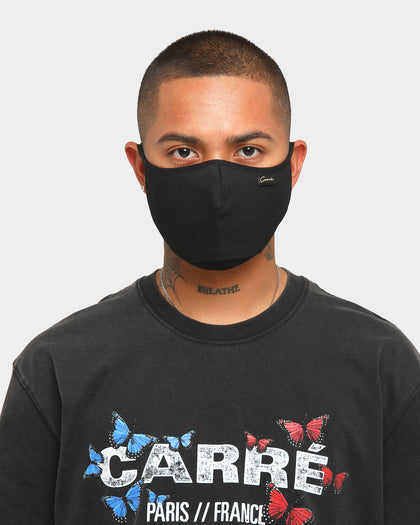 Carré Script Face Mask Black