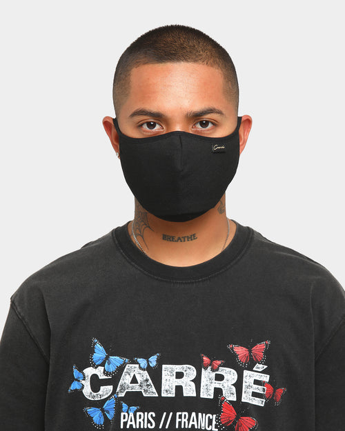 Carré Script Face Mask Black