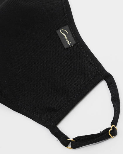 Carré Script Face Mask Black