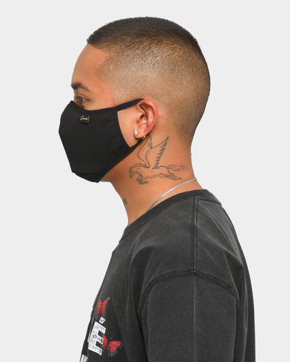 Carré Script Face Mask Black