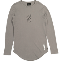 Saint Morta Icon Waffle Long Sleeve T-Shirt Grey/Black