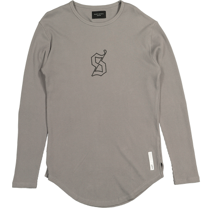 Saint Morta Icon Waffle Long Sleeve T-Shirt Grey/Black