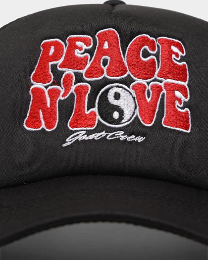 Goat Crew Peace N Love Trucker Snapback Black