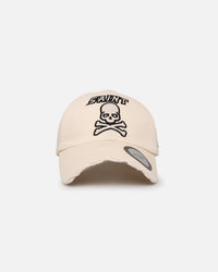 Saint Morta Skull And Bones 6 Panel Strapback Off White