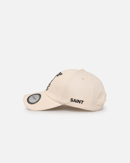 Saint Morta Skull And Bones 6 Panel Strapback Off White