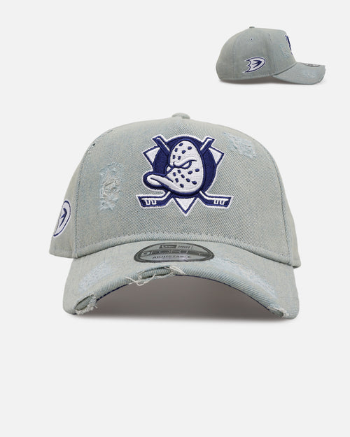 New Era Anaheim Ducks 'Distressed Denim' 9FORTY A-Frame Snapback Light Wash Denim