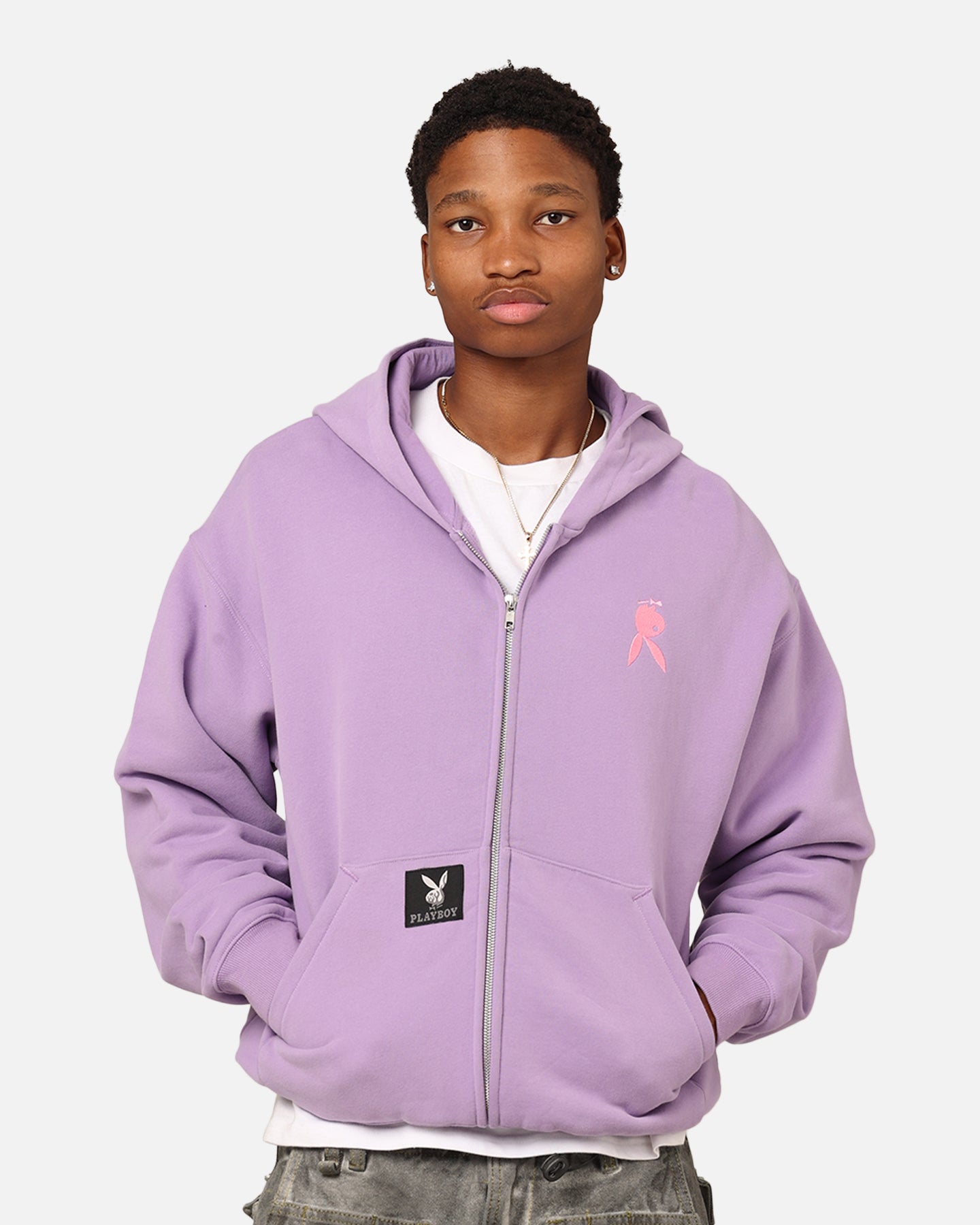 邦楽 Playboi Playboy By Culture Kings Roughboy Full Zip Hoodie Purple | Culture