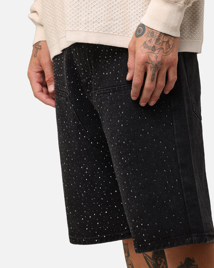 XXIII Diamond Buckle Back Jorts Black