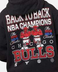 Mitchell & Ness Chicago Bulls Back To Back Hoodie Faded Black