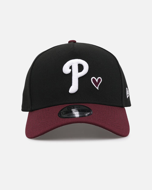 New Era Philadelphia Phillies 'Burgundy Hearts' 9FORTY A-Frame Snapback Black/Maroon