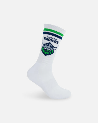Foot-ies Canberra Raiders Crew Socks 2 Pack Green/White