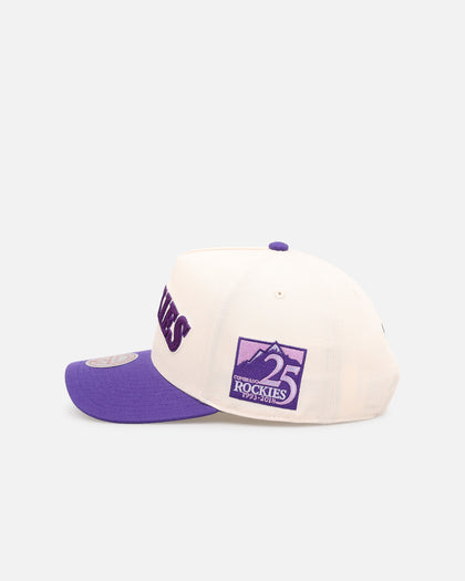 Mitchell & Ness Colorado Rockies 'Chainstitch Wordmark' Pro Pinch Snapback Purple