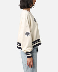 Pro Standard Women's New York Yankees Retro Classics Crewneck Eggshell/Midnight Navy