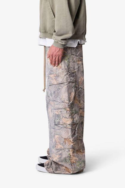 MNML Rave Double Cargo Pants Grass Camo