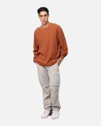 XXIII Textured Long Sleeve T-Shirt Rust