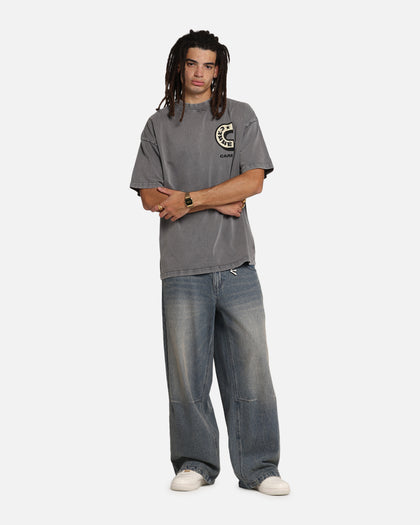 Carre Sacred Letter Mock Neck T-Shirt Washed Charcoal