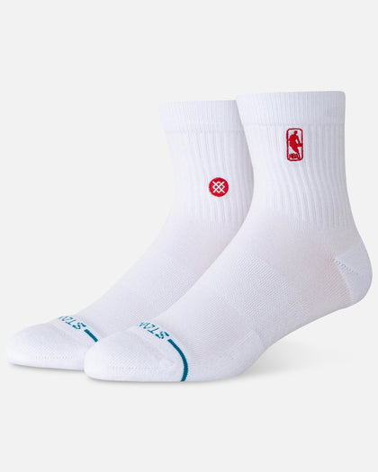 Stance NBA Logoman Quarter Socks White/Red