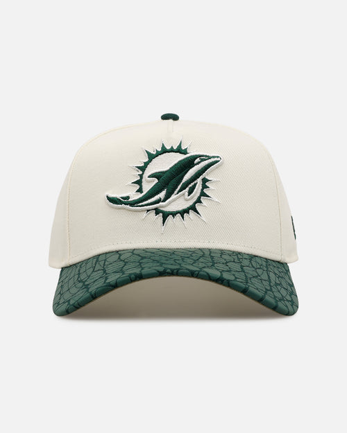 New Era Miami Dolphins 'Croc Skin 2.0' 9FORTY A-Frame Snapback Chrome/Dark Green
