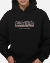 Carre Illusion Hoodie Solid Black