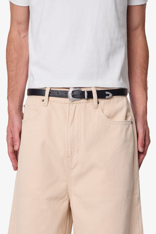 MNML Slim Western Belt Black