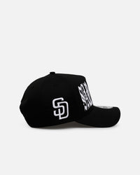 New Era San Diego Padres 'Oversized Gothic Script Crown' 9FORTY A-Frame Snapback Black/White