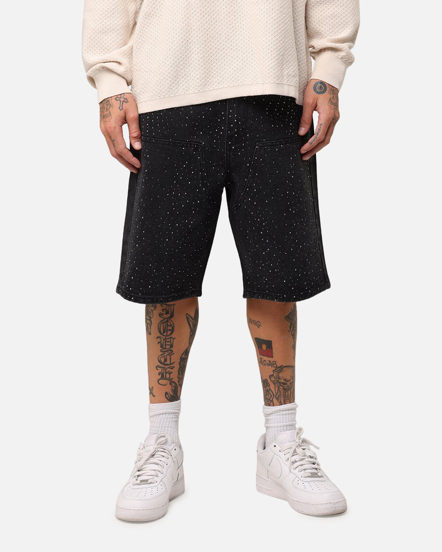 XXIII Diamond Buckle Back Jorts Black | Culture Kings US