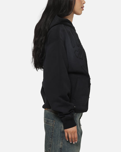 73Studio Marvel Spider-Man Battle Torn Zip Hoodie Washed Black