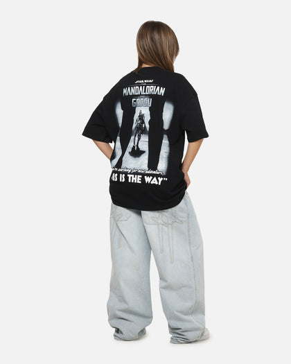 73Studio Star Wars Stand Off Glitter T-Shirt Black Acidwash