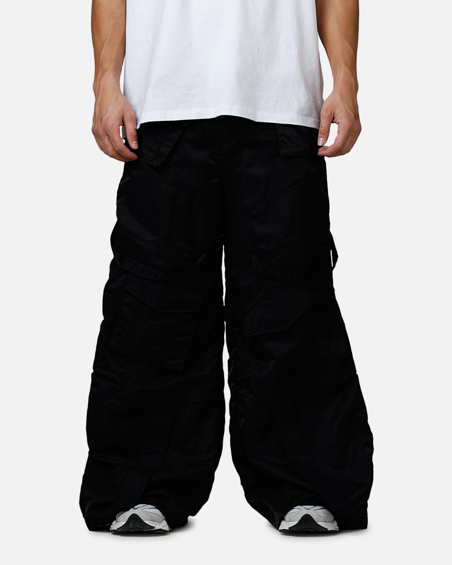 MNML Strap Up Raver Double Cargo Pants Black | Culture Kings US