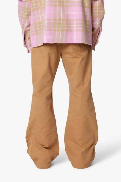 MNML Distressed Iron Cross Denim Brown